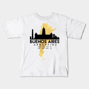 Buenos Aires Argentina Skyline Map Art Kids T-Shirt